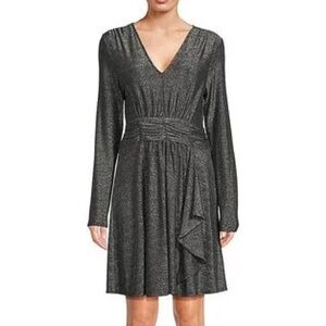 DKNY Sparkle Knit A Line Long Sleeve Dress NWT, M